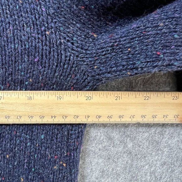 Vintage 90s Sweater Mens Medium Grandpa Wool Blue Flecked Loose American Eagle - Picture 3 of 7